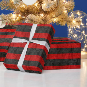 Schwarz-Rote Streifen Geschenkpapier