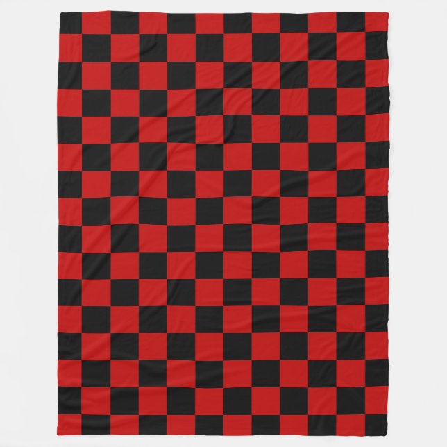 Schwarz + Roter Karo Prüfmuster Fleecedecke (Vorderseite)