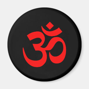 Schwarz-rotes Om-Symbol Magnet