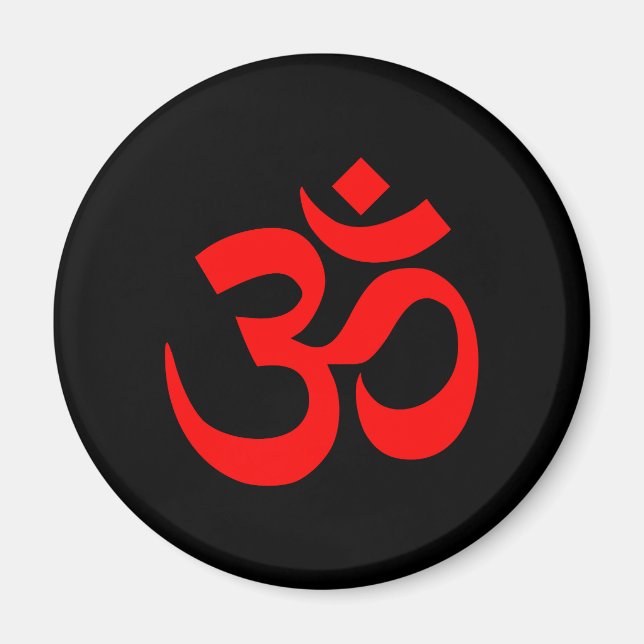 Schwarz-rotes Om-Symbol Magnet (Vorne)