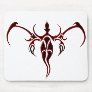 Schwarz-rotes, verziertes Stammes-Elefanten-Mandal Mousepad