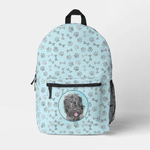 Schwarz-Russisch-Terrier-Malerei - Niedlicher Orig Bedruckter Rucksack