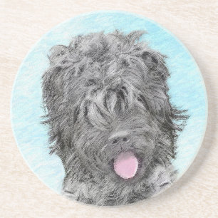 Schwarz-Russisch-Terrier-Malerei - Niedlicher Orig Getränkeuntersetzer