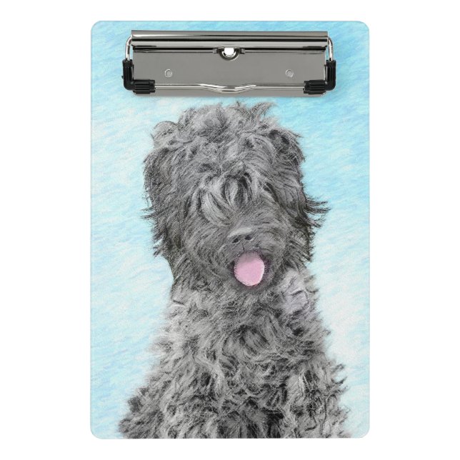 Schwarz-Russisch-Terrier-Malerei - Niedlicher Orig Mini Klemmbrett (Vorderseite)