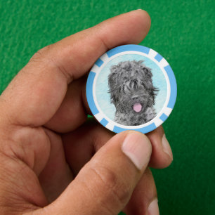 Schwarz-Russisch-Terrier-Malerei - Niedlicher Orig Pokerchips