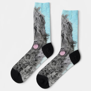 Schwarz-Russisch-Terrier-Malerei - Niedlicher Orig Socken