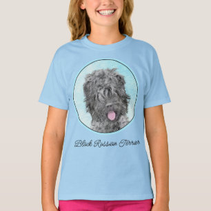 Schwarz-Russisch-Terrier-Malerei - Niedlicher Orig T-Shirt