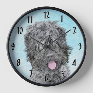 Schwarz-Russischer Terrier-Malerei - Süßes Origina Uhr