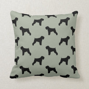 Schwarz-Russisches Terrier-Silhouetten-Muster Kissen
