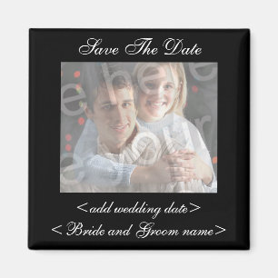 Schwarz-Save the Date Foto-Magnet Magnet
