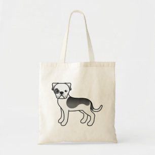 Schwarz Schecken American Bulldog Illustration Tragetasche