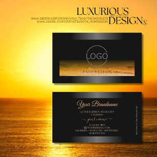 Schwarz-schimmliges Frame Orange Muster und Logo f Visitenkarte