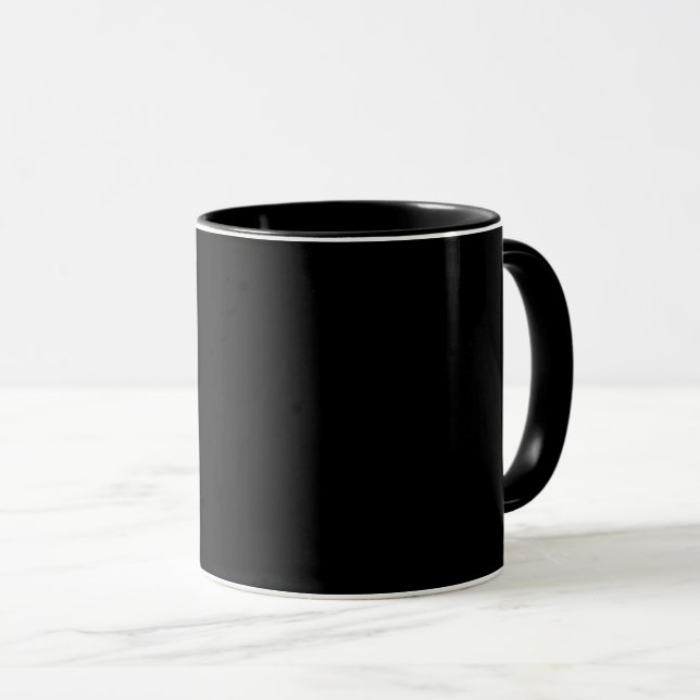 Schwarz, schlicht elegante Tasse (VorderseiteRechts)