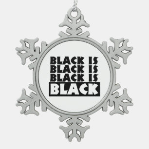 Schwarz Schneeflocken Zinn-Ornament