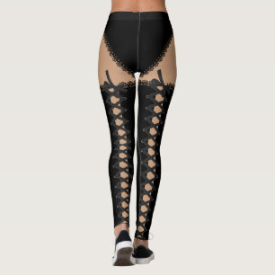 Schwarz schnüren Sie sich oben Leggings