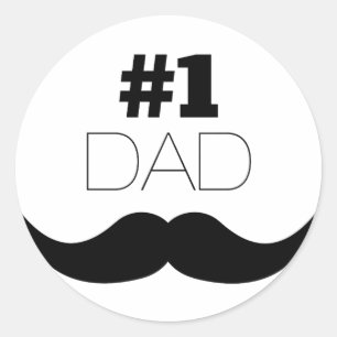 Schwarz-Schnurrbart des Vater-#1 - Nr. eine Runder Aufkleber