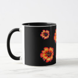 Schwarz-Schwarz-Blume Tasse