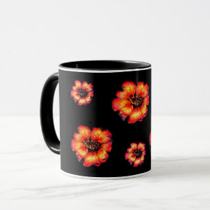 Schwarz-Schwarz-Blume Tasse