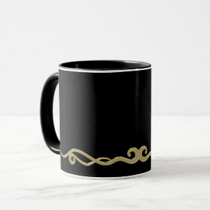 Schwarz-Schwarz, einfach elegant mit goldener Verz Tasse