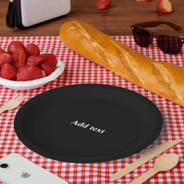 Schwarz-schwarz, einfach elegante Vorlage, Pappteller (Picknick)