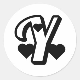 schwarz, schwarz, raven, Einweg, Buchstabe Y-Aufkl Runder Aufkleber