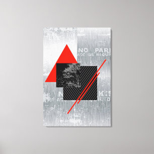 Schwarz, Schwarz und Grau-Streifen Leinwanddruck