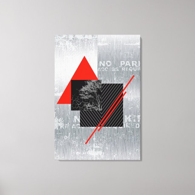 Schwarz, Schwarz und Grau-Streifen Leinwanddruck (Vorderseite)