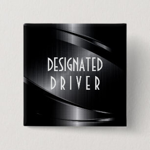 Schwarz-Shiny-Metallic-Aluminium-Bürstenaussehen Button