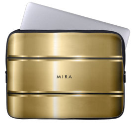 Schwarz-Shiny-Metallic-Streifen Laptopschutzhülle