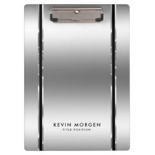 Schwarz-Shiny-Metallische Silbergraue Streifen Klemmbrett