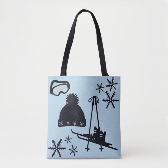 Schwarz, Silber & Blau Schneedesigns. (Vorderseite)