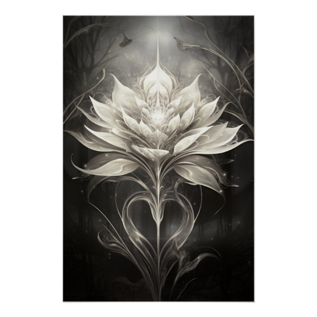Schwarz-Silber-Blume Poster (Vorderseite)