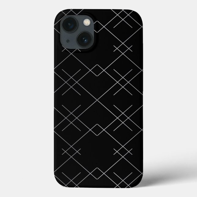 Schwarz-Silber, cool, elegant, einfach, modern Case-Mate iPhone Hülle (Rückseite)