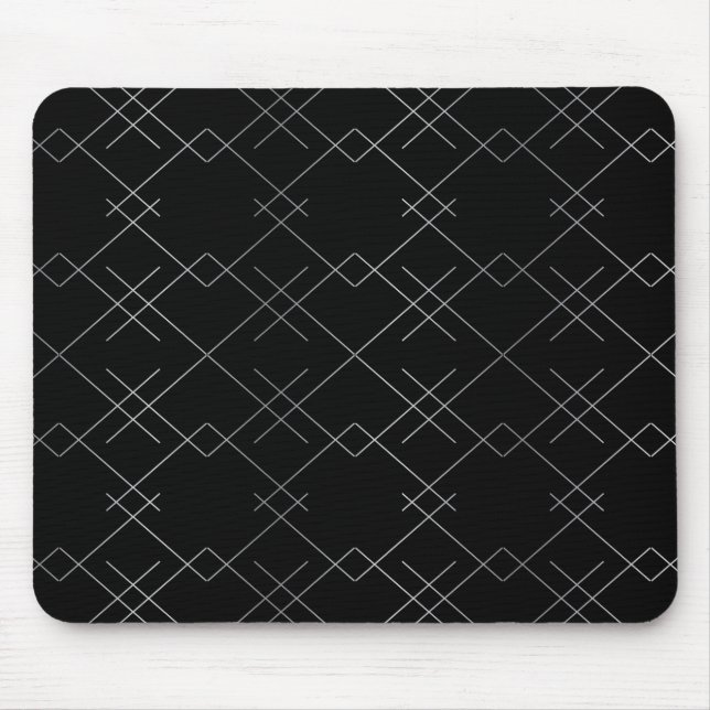 Schwarz-Silber, cool, elegant, einfach, modern Mousepad (Vorne)