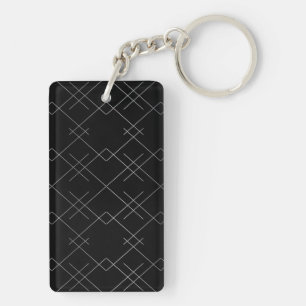 Schwarz-Silber, cool, elegant, einfach, modern Schlüsselanhänger