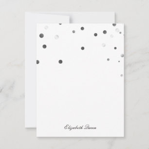 Schwarz-Silber-Glitzer Dot Einladung Stationery