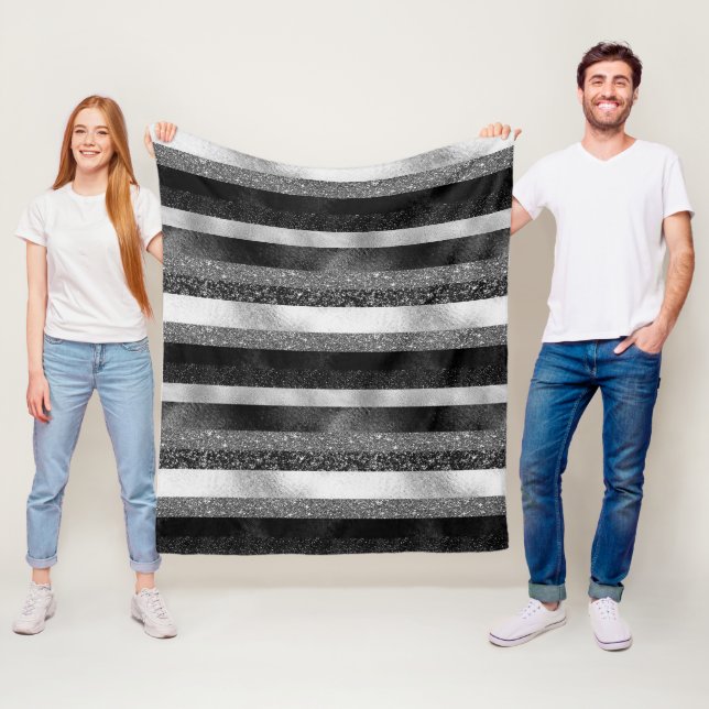 Schwarz-Silber-Glitzer Fleecedecke (Beispiel)