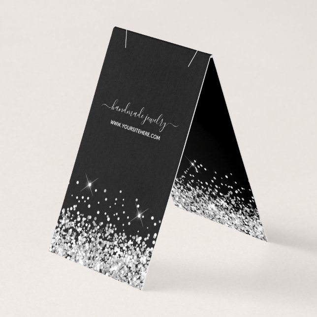 Schwarz-Silber-Glitzer-Netzwerkanzeige (Vorderseite)