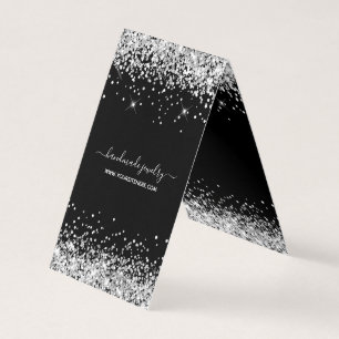 Schwarz-Silber-Glitzer-Netzwerkkarten