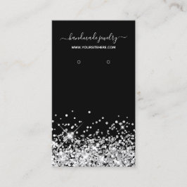 Schwarz-Silber-Glitzer-Signatur Visitenkarte