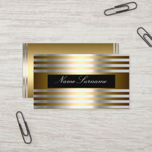 Schwarz Silber Gold Abstract Visitenkarte