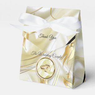 Schwarz-Silber & Gold-Satin, Kupfer/Messing-Textur Geschenkschachtel