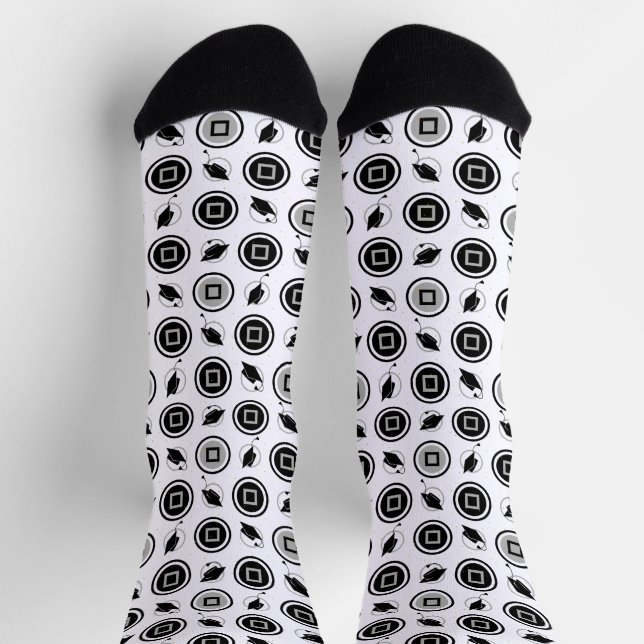 Schwarz-Silber-Graduierungs-Muster-Socken Socken (Oben)