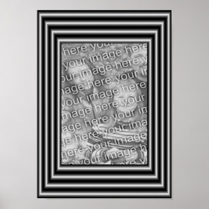 Schwarz-Silber-Grenzrahmen hinzufügen Ihr Foto Poster