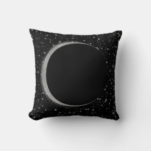 Schwarz & Silber Himmelsmond Magie Lunare Sterne Kissen