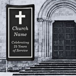 Schwarz-Silber-Kirche 25. Jubiläum Party Banner