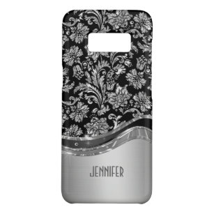 Schwarz-Silber-Metallic-Look mit Damasken-Muster Case-Mate Samsung Galaxy S8 Hülle