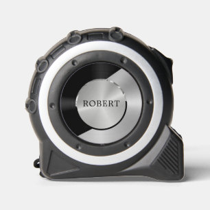 Schwarz & Silber Modernes geometrisches Design Maßband