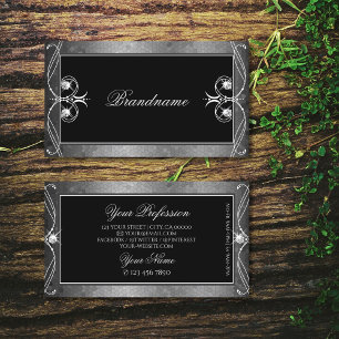 Schwarz-Silber-Mosaik Verzierte Sparkle-Juwelen Or Visitenkarte