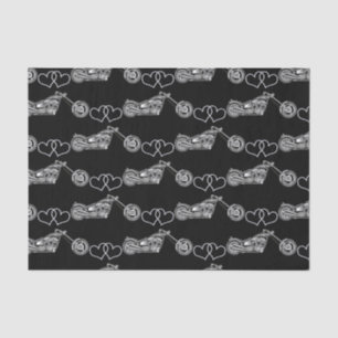 Schwarz Silber Motorrad Bike Biker Maßanfertigung Seidenpapier